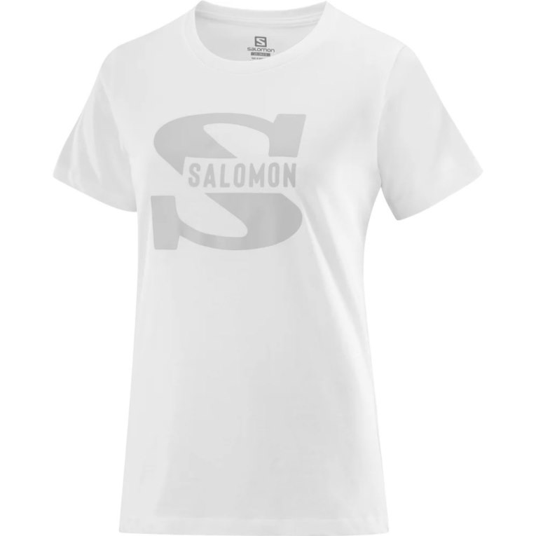 Camiseta Salomon Outlife Big Logo Curta Sleeve Feminino Branco | PT Y64538